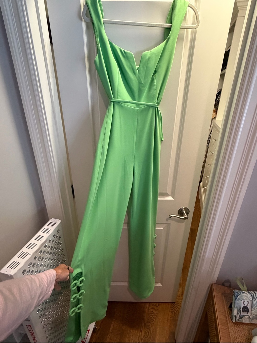 Alexis Green Wide-Leg Jumpsuit with Tie Waist